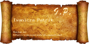 Ivanicza Patrik névjegykártya
